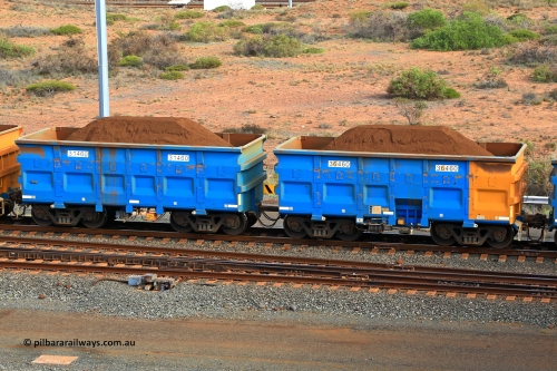 240619 0432
Cape Lambert yard, one of Rio Tinto's blue rakes with spring assisted park brake and only electronic controlled pneumatic [ECP] braking, waggon pair 31460 is a master and is bar coupled to slave waggon 36460 built by China Northen as a Q type in 12/2022. Captured on June 19, 2024.
Keywords: 31460;36460;Q-type;China-Northern;Rio-ore-waggon;