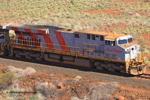 240701 2382
Western Creek, 67 km, Rio Tinto's GE built ES44DCi locomotive 9141 with serial number 64731, delivered in 2018 from the sixth order of this model from GE. Captured on July 1, 2024.
Keywords: 9141;GE;ES44ACi;64731;