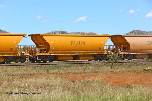 BAH124 210322 9566
Near Gecko on Rio Tinto's Dampier - Tom Price line is an CRRC Qiqihar Rolling Stock Co of China built ballast waggon BAH 124 on a loaded ballast rake. Location is roughly [url=https://goo.gl/maps/XZkGLreipQwHrTjw9]here[/url]. March 22, 2021.
Keywords: BAH-type;BAH124;Rio-ballast-waggon;CRRC-Qiqihar-Rolling-Stock-Co-China;