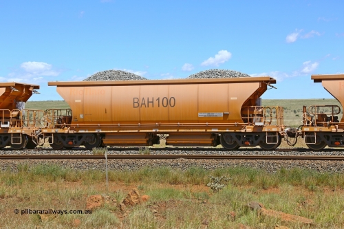 BAH100 210322 9576
Near Gecko on Rio Tinto's Dampier - Tom Price line is an CRRC Qiqihar Rolling Stock Co of China built ballast waggon BAH 100 on a loaded ballast rake. Location is roughly [url=https://goo.gl/maps/XZkGLreipQwHrTjw9]here[/url]. March 22, 2021.
Keywords: BAH-type;BAH100;Rio-ballast-waggon;CRRC-Qiqihar-Rolling-Stock-Co-China;