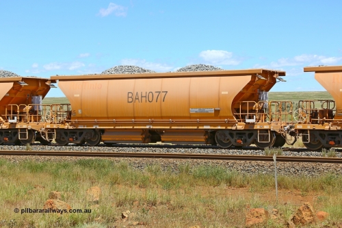 BAH077 210322 9578
Near Gecko on Rio Tinto's Dampier - Tom Price line is an CRRC Qiqihar Rolling Stock Co of China built ballast waggon BAH 077 on a loaded ballast rake. Location is roughly [url=https://goo.gl/maps/XZkGLreipQwHrTjw9]here[/url]. March 22, 2021.
Keywords: BAH-type;BAH077;Rio-ballast-waggon;CRRC-Qiqihar-Rolling-Stock-Co-China;