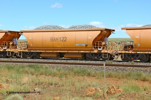 BAH122 210322 9580
Near Gecko on Rio Tinto's Dampier - Tom Price line is an CRRC Qiqihar Rolling Stock Co of China built ballast waggon BAH 122 on a loaded ballast rake. Location is roughly [url=https://goo.gl/maps/XZkGLreipQwHrTjw9]here[/url]. March 22, 2021.
Keywords: BAH-type;BAH122;Rio-ballast-waggon;CRRC-Qiqihar-Rolling-Stock-Co-China;
