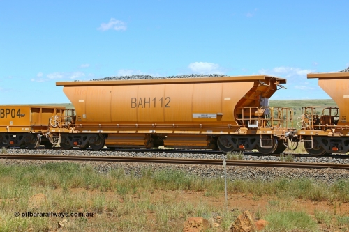 BAH112 210322 9581
Near Gecko on Rio Tinto's Dampier - Tom Price line is an CRRC Qiqihar Rolling Stock Co of China built ballast waggon BAH 112 on a loaded ballast rake. Location is roughly [url=https://goo.gl/maps/XZkGLreipQwHrTjw9]here[/url]. March 22, 2021.
Keywords: BAH-type;BAH112;Rio-ballast-waggon;CRRC-Qiqihar-Rolling-Stock-Co-China;