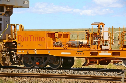 BP04 210322 9584
Near Gecko on Rio Tinto's Dampier - Tom Price line is CRRC Yangtze Rolling Stock Co of China built ballast plough waggon BP 04 on a loaded ballast rake, view of B end. Location is roughly [url=https://goo.gl/maps/XZkGLreipQwHrTjw9]here[/url]. March 22, 2021.
Keywords: BP-type;BP04;Rio-ballast-plough;CRRC-Yangtze-Rolling-Stock-Co-China;