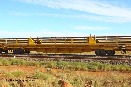 RTW017 210510 1103
Near Gull on the Rio Tinto Dampier - Tom Price line at the 101.5 km, RTW type intermediate rail waggon RTW 017 on Rio Tinto's Gemco Rail built rail train consist. May 10, 2021. [url=https://goo.gl/maps/9WbRn1E4vP6a1YbN8]Location[/url].
Keywords: RTW-type;RTW017;Gemco-Rail-WA;