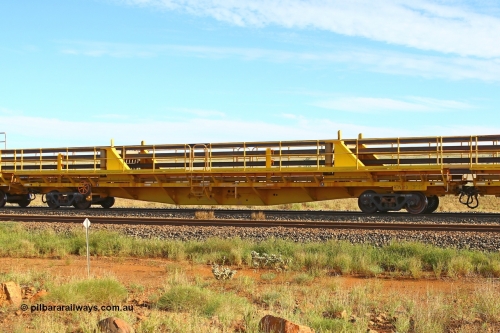 RTW013 210510 1107
Near Gull on the Rio Tinto Dampier - Tom Price line at the 101.5 km, RTW type intermediate rail waggon RTW 013 on Rio Tinto's Gemco Rail built rail train consist. May 10, 2021. [url=https://goo.gl/maps/9WbRn1E4vP6a1YbN8]Location[/url].
Keywords: RTW-type;RTW013;Gemco-Rail-WA;