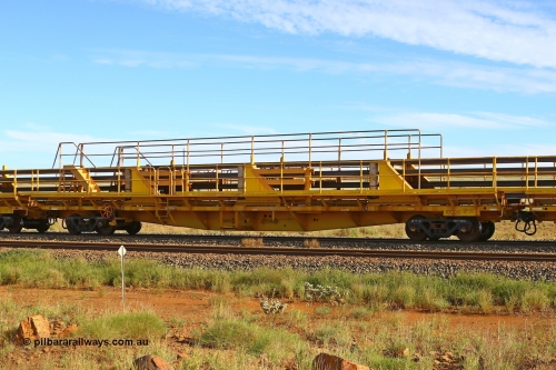 RTC012 210510 1108
Near Gull on the Rio Tinto Dampier - Tom Price line at the 101.5 km, RTC type centre rail waggon RTC 012 on Rio Tinto's Gemco Rail built rail train consist. May 10, 2021. [url=https://goo.gl/maps/9WbRn1E4vP6a1YbN8]Location[/url].
Keywords: RTC-type;RTC012;Gemco-Rail-WA;
