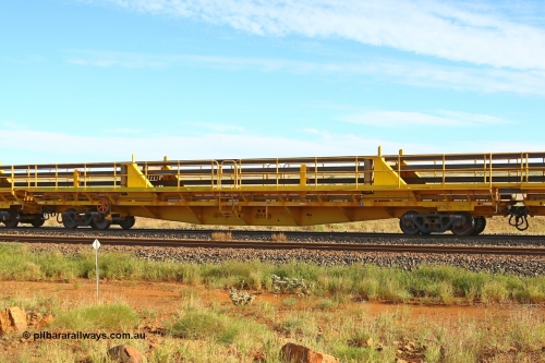 RTW011 210510 1109
Near Gull on the Rio Tinto Dampier - Tom Price line at the 101.5 km, RTW type intermediate rail waggon RTW 011 on Rio Tinto's Gemco Rail built rail train consist. May 10, 2021. [url=https://goo.gl/maps/9WbRn1E4vP6a1YbN8]Location[/url].
Keywords: RTW-type;RTW011;Gemco-Rail-WA;