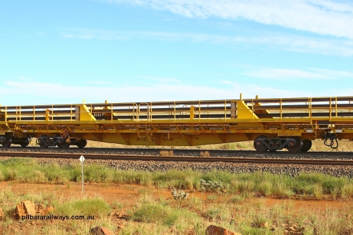 RTW006 210510 1114
Near Gull on the Rio Tinto Dampier - Tom Price line at the 101.5 km, RTW type intermediate rail waggon RTW 006 on Rio Tinto's Gemco Rail built rail train consist. May 10, 2021. [url=https://goo.gl/maps/9WbRn1E4vP6a1YbN8]Location[/url].
Keywords: RTW-type;RTW006;Gemco-Rail-WA;