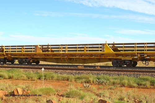 RTW005 210510 1115
Near Gull on the Rio Tinto Dampier - Tom Price line at the 101.5 km, RTW type intermediate rail waggon RTW 005 on Rio Tinto's Gemco Rail built rail train consist. May 10, 2021. [url=https://goo.gl/maps/9WbRn1E4vP6a1YbN8]Location[/url].
Keywords: RTW-type;RTW005;Gemco-Rail-WA;