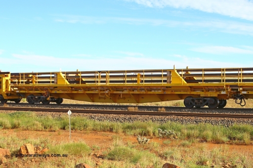 RTW004 210510 1116
Near Gull on the Rio Tinto Dampier - Tom Price line at the 101.5 km, RTW type intermediate rail waggon RTW 004 on Rio Tinto's Gemco Rail built rail train consist. May 10, 2021. [url=https://goo.gl/maps/9WbRn1E4vP6a1YbN8]Location[/url].
Keywords: RTW-type;RTW004;Gemco-Rail-WA;
