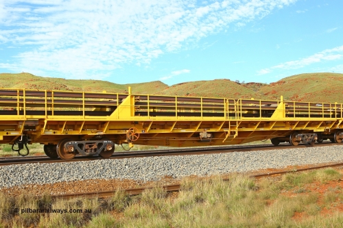 210510 1143
Near Galah on the Rio Tinto Dampier - Tom Price line at the 89.5 km, RTW type intermediate rail waggon RTW 010 on Rio Tinto's Gemco Rail built rail train consist. 10th May 2021. [url=https://goo.gl/maps/tSmgEtp7gcG7x24b9]Location[/url].
Keywords: RTW-type;RTW010;Gemco-Rail-WA