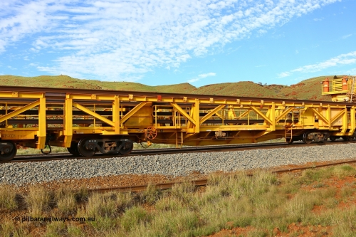 RTS002 210510 1151
Near Galah on the Rio Tinto Dampier - Tom Price line at the 89.5 km, RTS type straddle crane carrying rail waggon RTS 002 on Rio Tinto's Gemco Rail built rail train consist. May 10, 2021. [url=https://goo.gl/maps/tSmgEtp7gcG7x24b9]Location[/url].
Keywords: RTS-type;RTS002;Gemco-Rail-WA