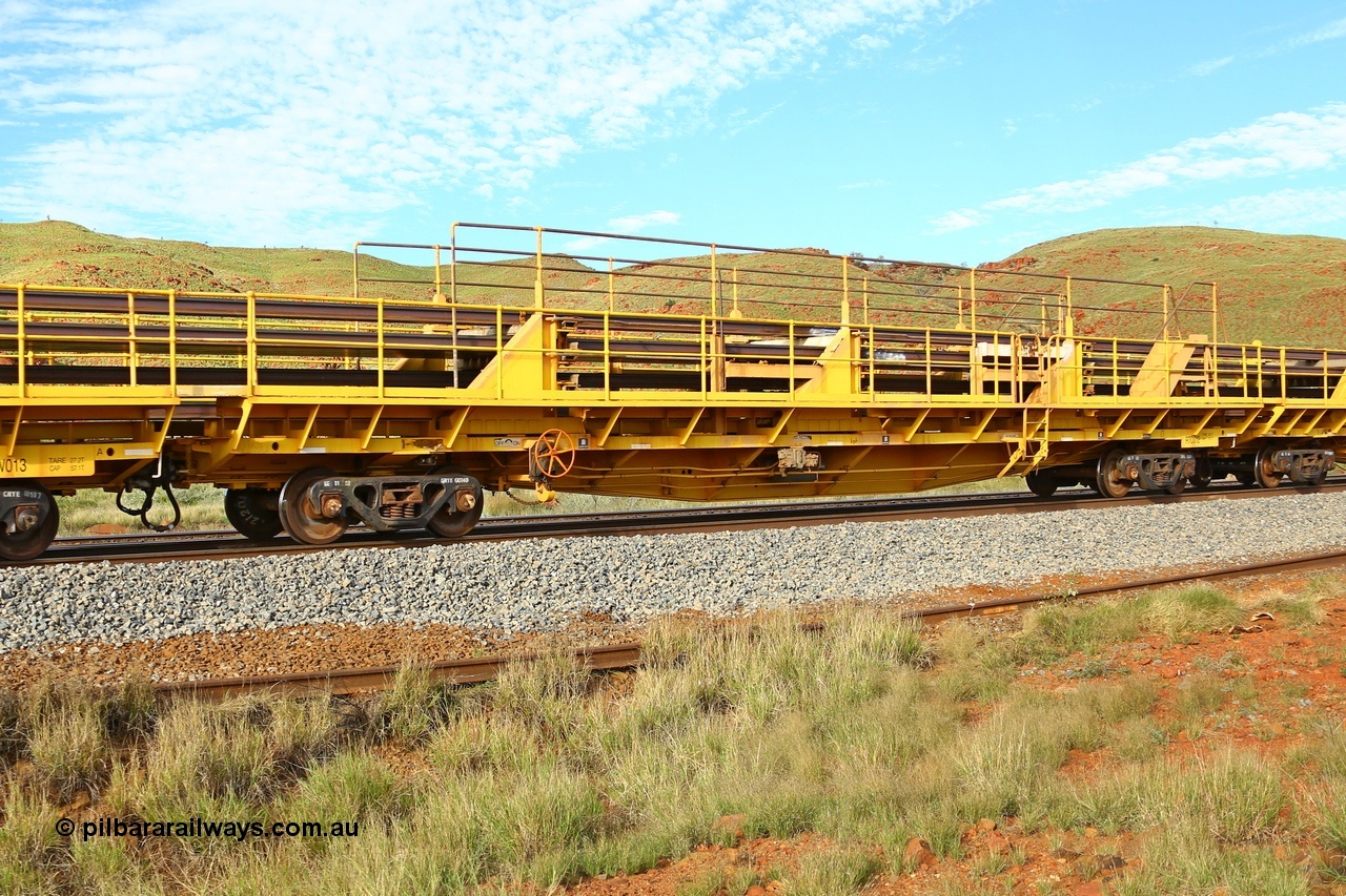 210510 1141
Near Galah on the Rio Tinto Dampier - Tom Price line at the 89.5 km, RTC type centre rail waggon RTC 012 on Rio Tinto's Gemco Rail built rail train consist. 10th May 2021. [url=https://goo.gl/maps/tSmgEtp7gcG7x24b9]Location[/url].
Keywords: RTC-type;RTC012;Gemco-Rail-WA;