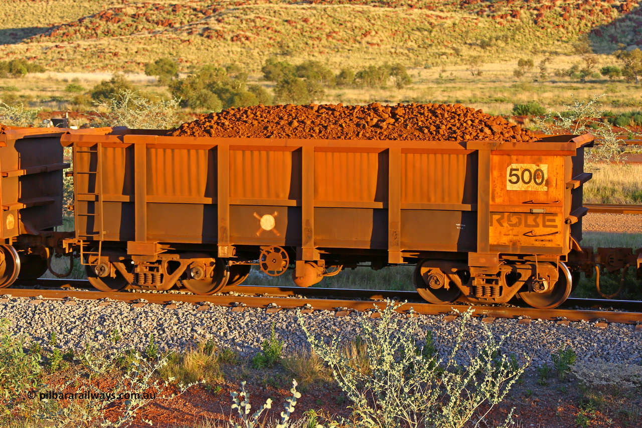 0500 170513 8687
Robe River ore waggon 500, built by Tomlinson Steel WA, handbrake side loaded view, Cape Lambert yard, May 13, 2017.
Keywords: 500;Tomlinson-Steel-WA;Robe-ore-waggon;