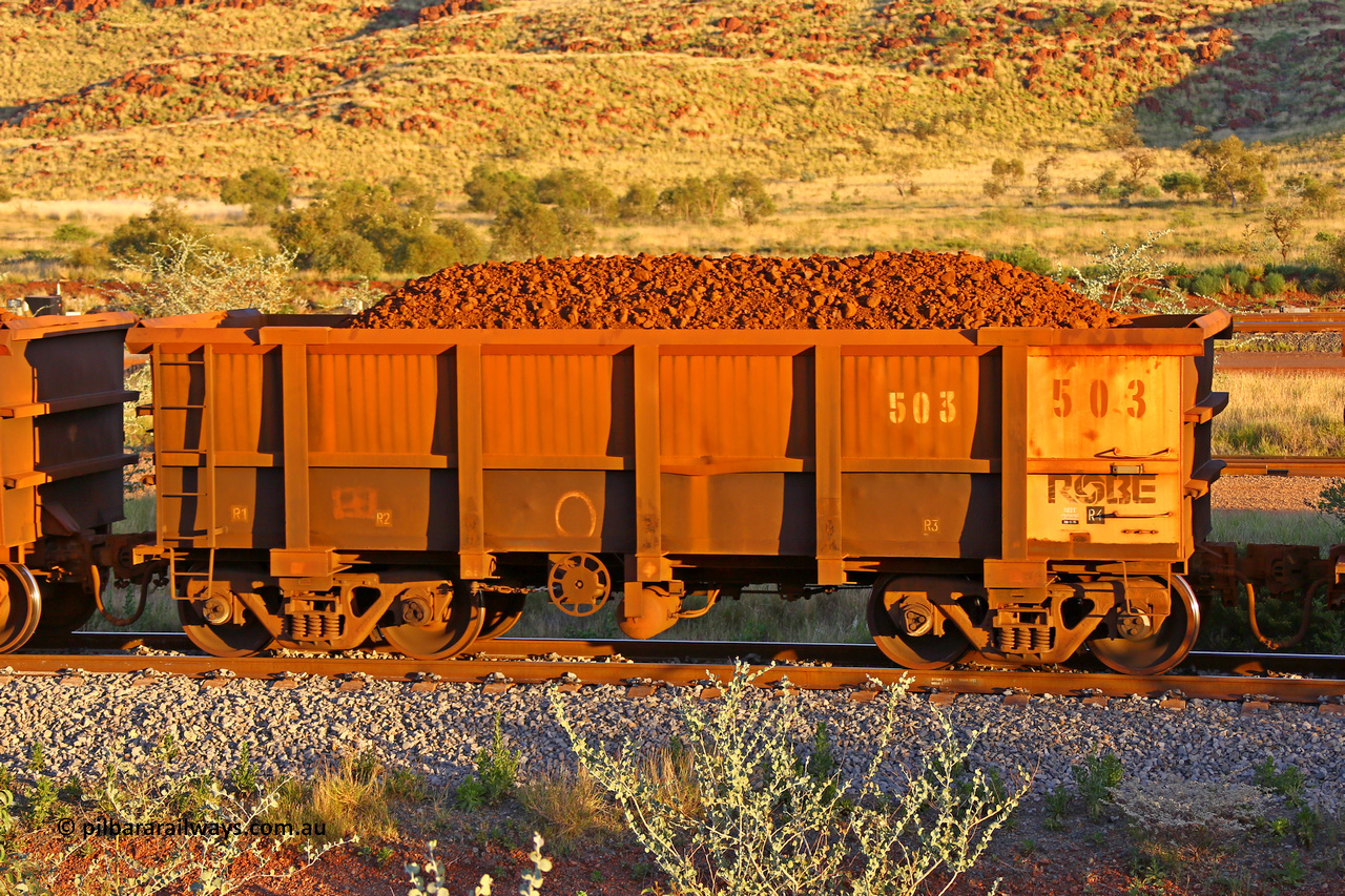 0503 170513 8667
Robe River ore waggon 503, built by Tomlinson Steel WA, handbrake side loaded view, Cape Lambert yard, May 13, 2017.
Keywords: 503;Tomlinson-Steel-WA;Robe-ore-waggon;
