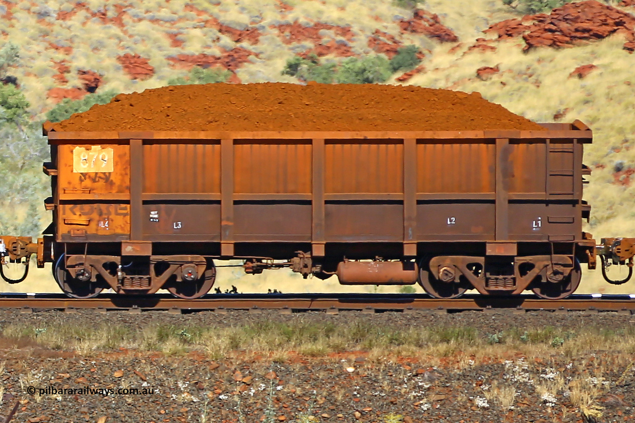 0879 170728 09951
Robe River ore waggon 879, built by Centurion Industries WA, non-handbrake side loaded view at the 72 km, Western Creek on the Deepdale line. July 28, 2017.
Keywords: 879;Centurion-Industries-WA;Robe-ore-waggon;