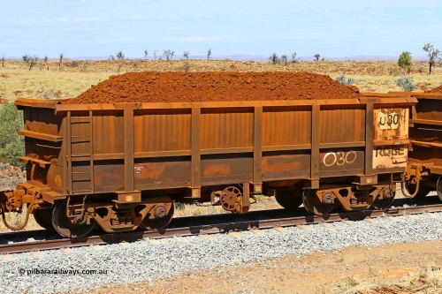 0030 170729 0209
Robe River ore waggon 030, built by Nippon Sharyo Nihon, fixed coupler handbrake side loaded view at the 103 km, between Maitland Siding and the Fortescue River on the Deepdale line. July 29, 2017.
Keywords: 030;Nippon-Sharyo-Nihon;Robe-ore-waggon;