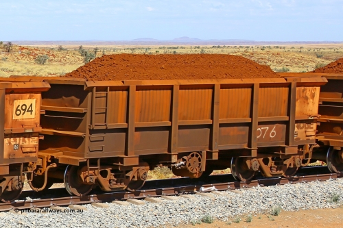 0076 170729 0225
Robe River ore waggon 076, built by Nippon Sharyo Nihon, fixed coupler handbrake side loaded view at the 103 km, between Maitland Siding and the Fortescue River on the Deepdale line. July 29, 2017.
Keywords: 076;Nippon-Sharyo-Nihon;Robe-ore-waggon;