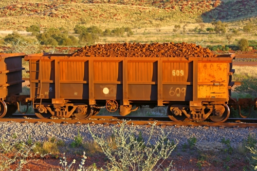 0609 170513 8698
Robe River ore waggon 609, built by Tomlinson Steel WA, handbrake side loaded view, Cape Lambert yard, May 13, 2017.
Keywords: 609;Tomlinson-Steel-WA;Robe-ore-waggon;