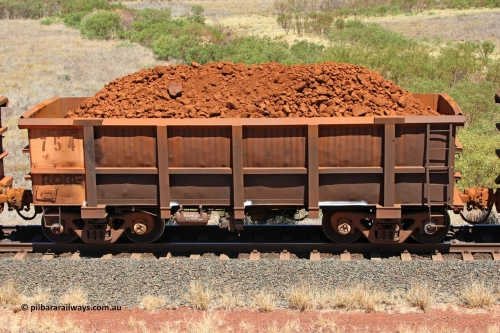 0754 081209 0143
Robe River ore waggon 754, built by Centurion Industries WA, non-handbrake side loaded view at the 7 km location just south of Cape Lambert yard. December 9, 2008.
Keywords: 754;Centurion-Industries-WA;Robe-ore-waggon;
