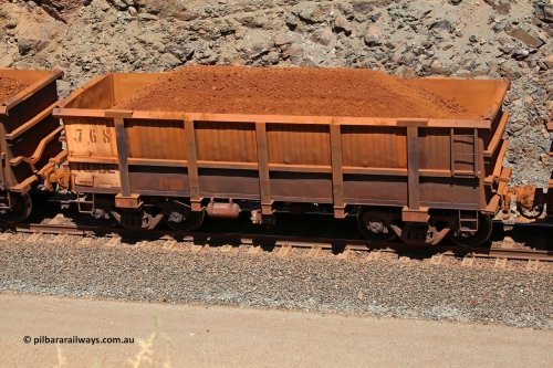 0768 160306 1652
Robe River ore waggon 768, built by Centurion Industries WA, fixed coupler non-handbrake side loaded view, at the 45 km, Harding Siding on the Cape Lambert line. March 6, 2016.
Keywords: 768;Centurion-Industries-WA;Robe-ore-waggon;