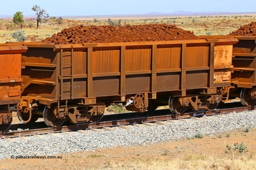 0792 170729 0197
Robe River ore waggon 792, built by Centurion Industries WA, fixed coupler handbrake side loaded view at the 103 km, between Maitland Siding and the Fortescue River on the Deepdale line. July 29, 2017.
Keywords: 792;Centurion-Industries-WA;Robe-ore-waggon;