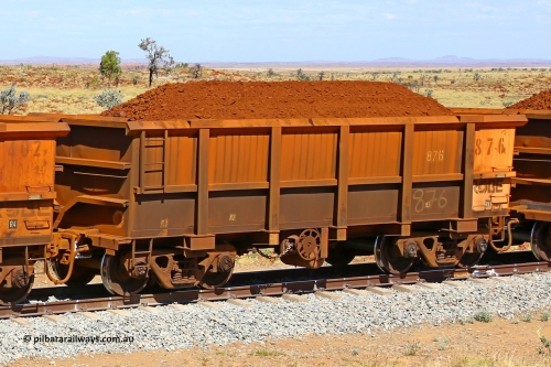 0876 170729 0233
Robe River ore waggon 876, built by Centurion Industries WA, fixed coupler handbrake side loaded view at the 103 km, between Maitland Siding and the Fortescue River on the Deepdale line. July 29, 2017.
Keywords: 876;Centurion-Industries-WA;Robe-ore-waggon;