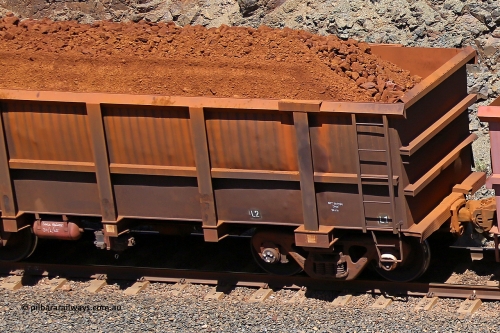 0961 160306 1613
Robe River ore waggon 961, built by Centurion Industries WA, fixed coupler non-handbrake side loaded view of fixed coupler end, at the 45 km, Harding Siding on the Cape Lambert line. March 6, 2016.
Keywords: 961;Centurion-Industries-WA;Robe-ore-waggon;
