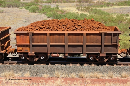 0965 081209 0139
Robe River ore waggon 965, built by Centurion Industries WA, non-handbrake side loaded view at the 7 km location just south of Cape Lambert yard. December 9, 2008.
Keywords: 965;Centurion-Industries-WA;Robe-ore-waggon;