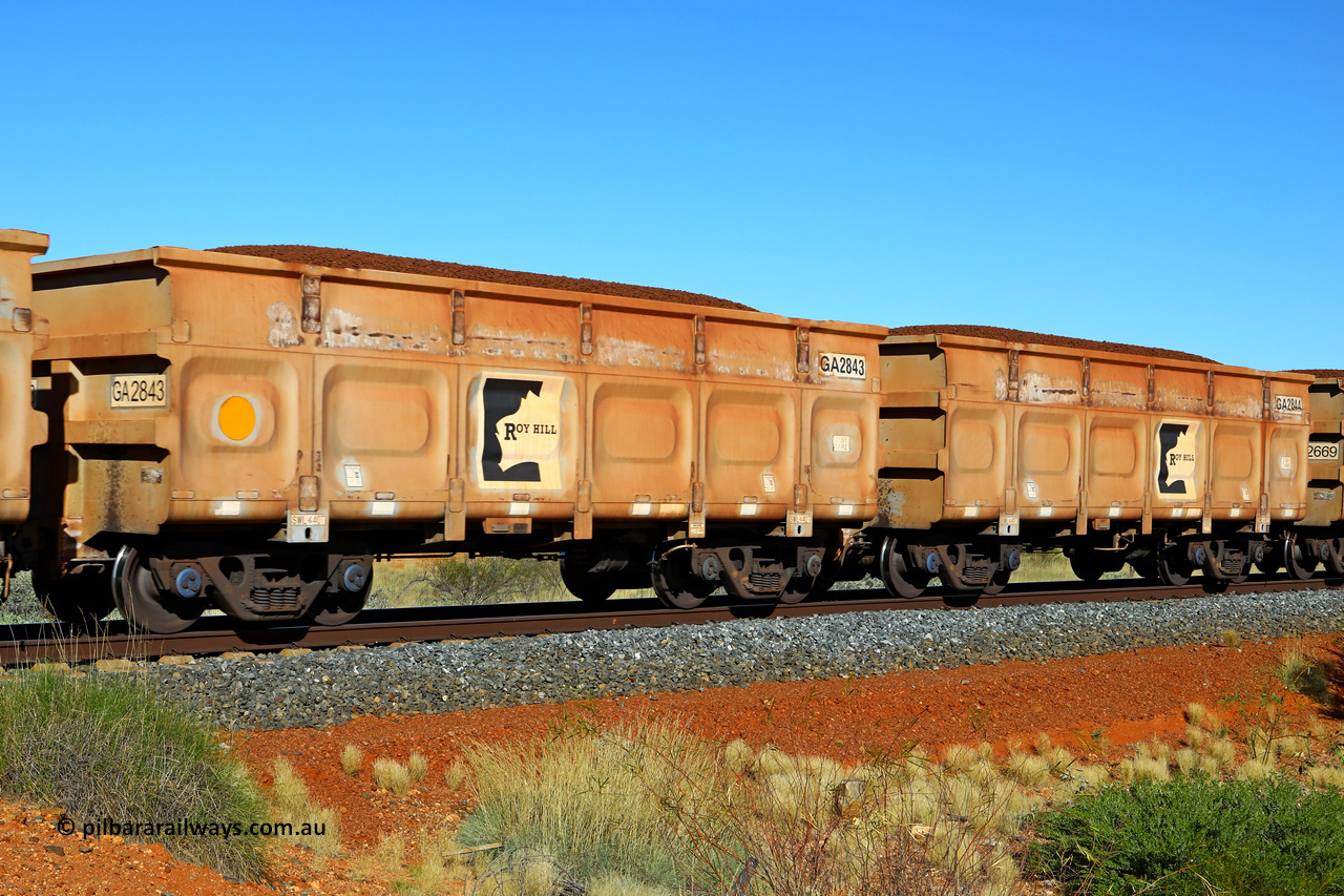 250501 0411
At the 88.448 km, just south of HPPL crossing loop on the Roy Hill line, loaded Roy Hill waggon pair GA 2843 - GA 2844, built in China by CSR Yangtze as an CCK138 model ore waggon. May 1, 2025.
Keywords: GA-type;GA2843-GA2844;CSR-Yangtze;CCK138;