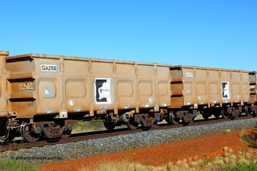 250501 0437
At the 88.448 km, just south of HPPL crossing loop on the Roy Hill line, empty Roy Hill waggon pair GA 2157 - GA 2158, built in China by CSR Yangtze as an CCK138 model ore waggon. May 1, 2025.
Keywords: GA-type;GA2157-GA2158;CSR-Yangtze;CCK138;Roy-Hill-ore-waggon;