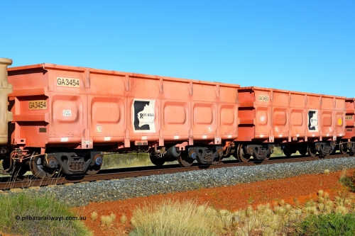 250501 0471
At the 88.448 km, just south of HPPL crossing loop on the Roy Hill line, empty Roy Hill waggon pair GA 3453 - GA 3454, built in China by CRRC Yangtze as an CCK138 model ore waggon in Breast Cancer Awareness pink livery. May 1, 2025.
Keywords: GA-type;GA3453-GA3454;CRRC-Yangtze;CCK138;