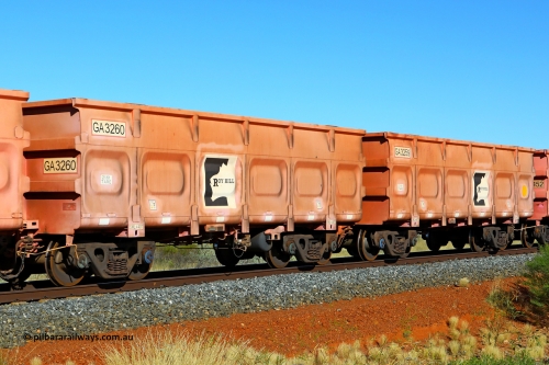 250501 0476
At the 88.448 km, just south of HPPL crossing loop on the Roy Hill line, empty Roy Hill waggon pair GA 3259 - GA 3260, built in China by CRRC Yangtze as an CCK138 model ore waggon in Breast Cancer Awareness pink livery. May 1, 2025.
Keywords: GA-type;GA3259-GA3260;CRRC-Yangtze;CCK138;