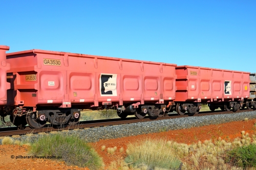 250501 0523
At the 88.448 km, just south of HPPL crossing loop on the Roy Hill line, empty Roy Hill waggon pair GA 3529 - GA 3530, built in China by CRRC Yangtze as an CCK138 model ore waggon in Breast Cancer Awareness pink livery. May 1, 2025
Keywords: GA-type;GA3529-GA3530;CRRC-Yangtze;CCK138;