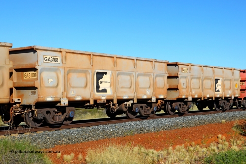 250501 0532
At the 88.448 km, just south of HPPL crossing loop on the Roy Hill line, empty Roy Hill waggon pair GA 3107 - GA 3018, built in China by CSR Yangtze as an CCK138 model ore waggon. May 1, 2025.
Keywords: GA-type;GA3107-GA3018;CSR-Yangtze;CCK138;