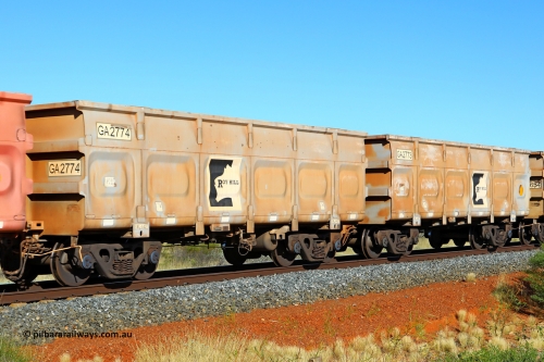 250501 0537
At the 88.448 km, just south of HPPL crossing loop on the Roy Hill line, empty Roy Hill waggon pair GA 2773 - GA 2774, built in China by CSR Yangtze as an CCK138 model ore waggon. May 1, 2025.
Keywords: GA-type;GA2773-GA2774;CSR-Yangtze;CCK138;