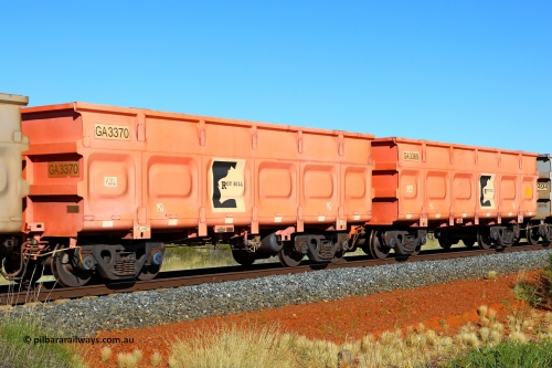 250501 0545
At the 88.448 km, just south of HPPL crossing loop on the Roy Hill line, empty Roy Hill waggon pair GA 3369 - GA 3370, built in China by CRRC Yangtze as an CCK138 model ore waggon in Breast Cancer Awareness pink livery. May 1, 2025
Keywords: GA-type;GA3369-GA3370;CRRC-Yangtze;CCK138;