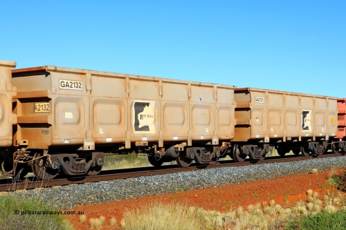 250501 0546
At the 88.448 km, just south of HPPL crossing loop on the Roy Hill line, empty Roy Hill waggon pair GA 2131 - GA 2132, built in China by CSR Yangtze as an CCK138 model ore waggon. May 1, 2025.
Keywords: GA-type;GA2131-GA2132;CSR-Yangtze;CCK138;