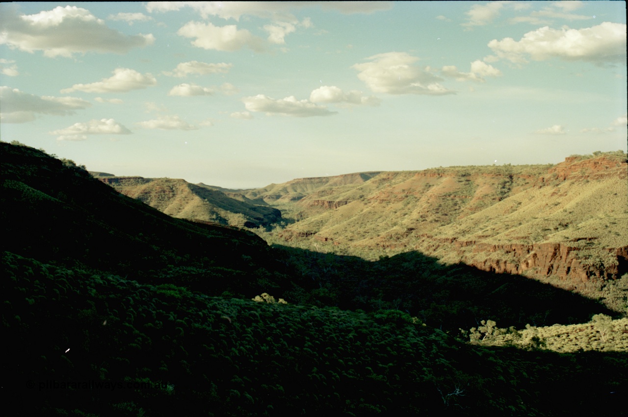 195-08
Wittenoom, Bee Gorge, view from top of cat walk looking north.
