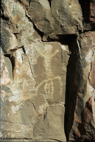 205-11
Wittenoom, Bee Gorge, rock carving.
