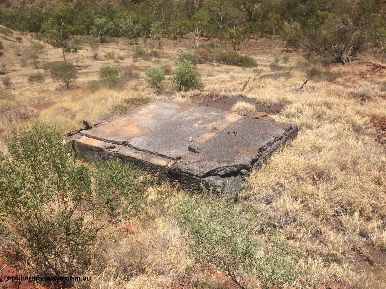 160101 2298
Wittenoom Gorge, location of former power station, shows old concrete and asbestos foundations, original location of a water tank, looking north west from approx. engine hall location, geodata: [url=https://goo.gl/maps/4DiafEh6UHR2] -22.3220500 118.3339917 [/url], iPhone 5S image.
