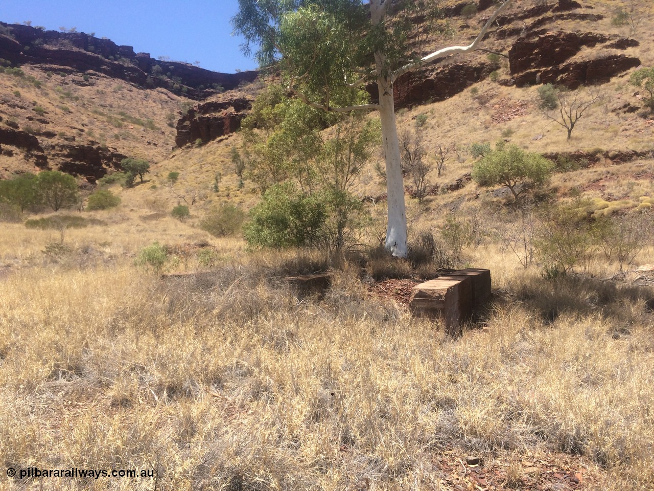 160101 2299
Wittenoom Gorge, location of former power station, shows old concrete foundations with tress growing through them, looking south west, geodata: [url=https://goo.gl/maps/X3CYaqqaZ832] -22.3222056 118.3328944 [/url], iPhone 5S image.
