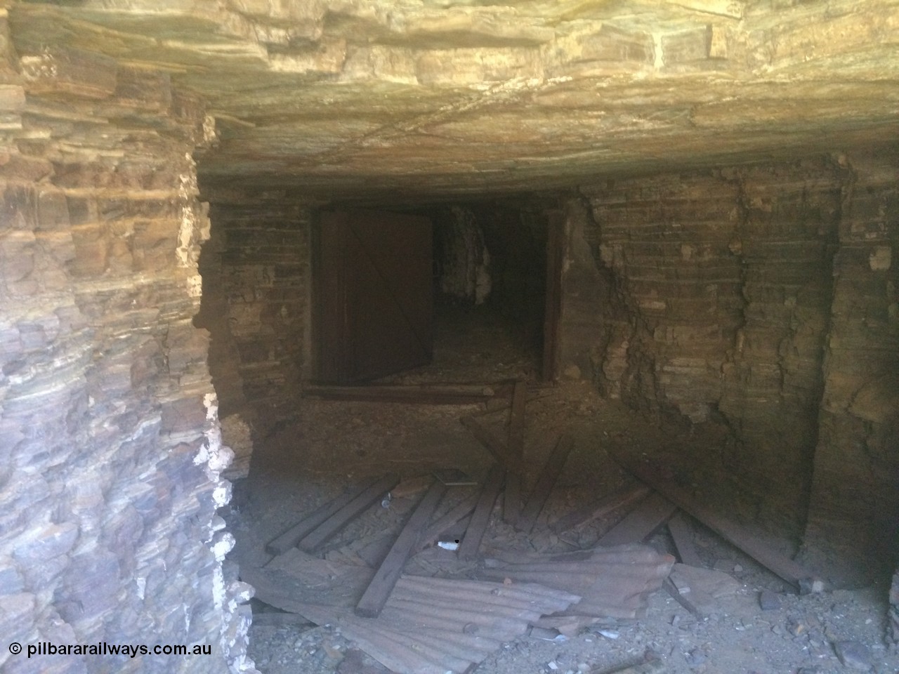 160101 2304
Wittenoom Gorge Mine area, view inside drive No. 2 through the internal set of gates, geodata: [url=https://goo.gl/maps/jiHTYYt1baQ2] -22.3246533 118.3282583 [/url].
