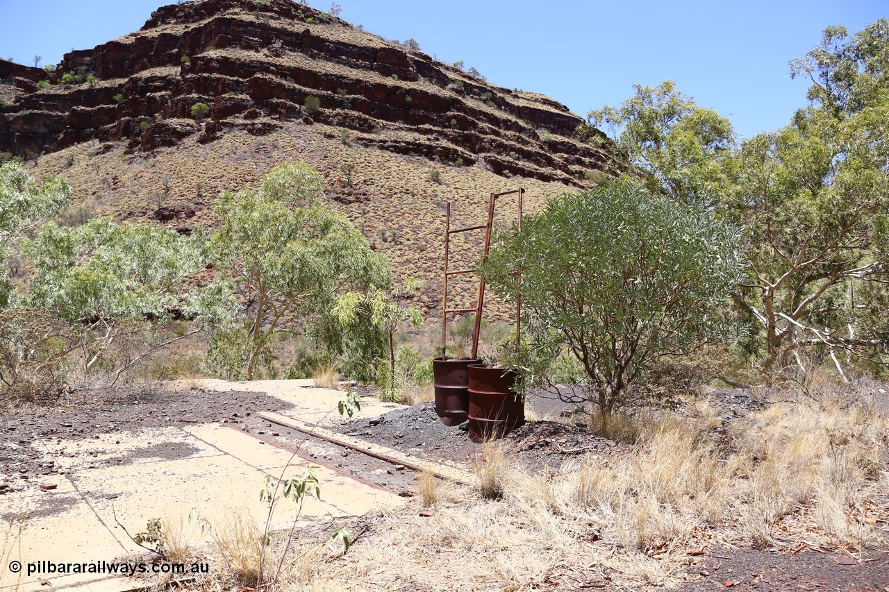 160101 9771
Wittenoom Gorge, Gorge Mine area, asbestos mining remains, concrete slab for railway workshops, track set in concrete. Location of image is [url=https://goo.gl/maps/ADFfM5kEkGm]here[/url].
