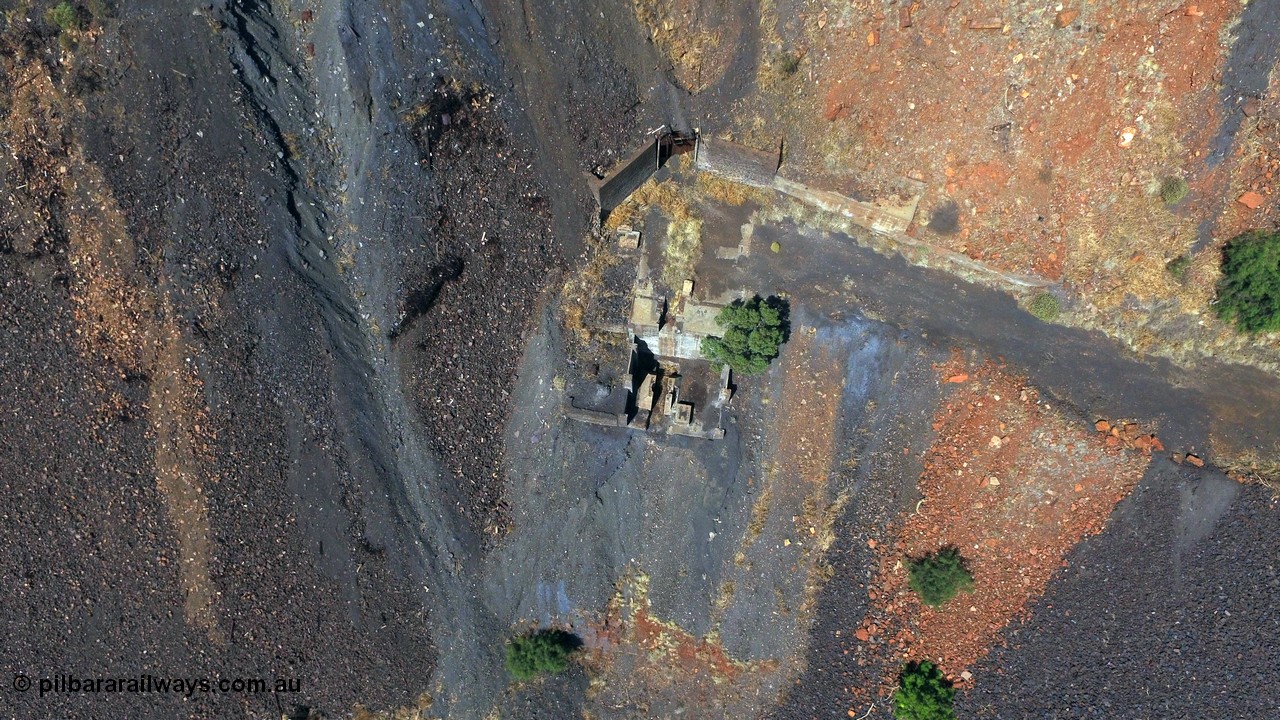 160103 DJI 0062
Colonial Mill ruins located within Wittenoom Gorge. Concrete foundations remain of the once impressive crusher and mill plant. See images of the site intact [url=http://www.pilbararailways.com.au/gallery/thumbnails.php?album=117] here [/url], Geodata: [url=https://goo.gl/maps/FPG7cppuuAN3pWEf8]-22.311648, 118.318664[/url].
