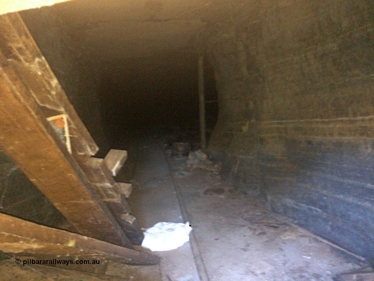 160710 iPh5S 2815
Wittenoom Gorge, Colonial Mine adit #30, looking inside through the removed blanking plate. [url=https://goo.gl/maps/KyuKADKhUA5gEoPv7]Geodata[/url].
