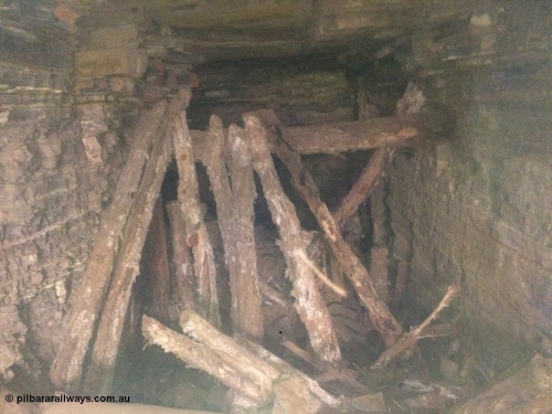 160101 2302
Wittenoom Gorge Mine area, view inside drive No. 5, bush cut timber poles to restrict access, geodata: [url=https://goo.gl/maps/DhrpUNab8Px] -22.3247417 118.3277889 [/url], iPhone 5S image.
