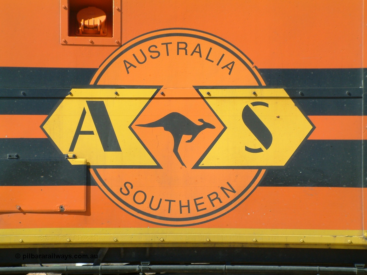 030404 141617
Port Augusta Spencer Junction yard, Australia Southern decal on the side of ALF 18.
Keywords: ALF-class;ALF18;MKA;EMD;JT26C-2M;94-AN-018;rebuild;AL-class;AL21;Clyde-Engineering;EMD;JT26C;76-837;