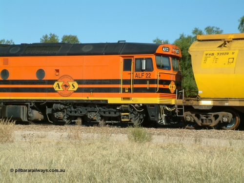 030403 153831
Gladstone, MKA (Morrison Knudsen Australia) rebuilt AL class AL 23 into EMD JT26C-2M model for Australian National in 1993 as the ALF class, here ALF 22 serial 94-AB-022 is second unit on a gradin train being loaded on the 3rd April 2003.
Keywords: ALF-class;ALF22;MKA;EMD;JT26C-2M;94-AN-022;rebuild;AL-class;AL23;Clyde-Engineering;EMD;JT26C;76-839;
